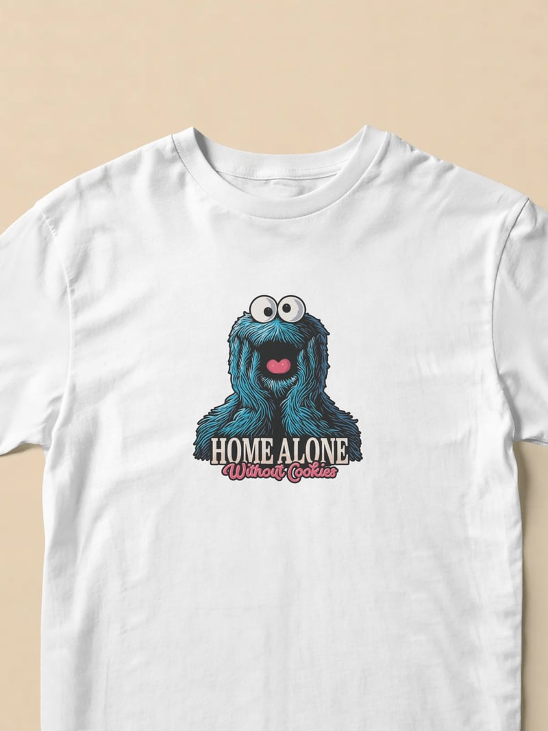 Home Alone Cookie Monster Beyaz Tişört