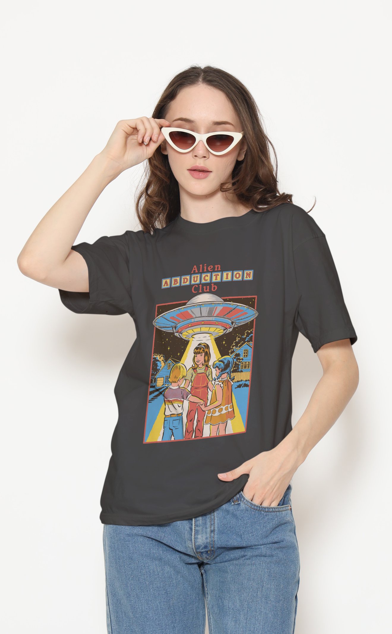Alien Abduction Dijital Baskı Unisex Tişört