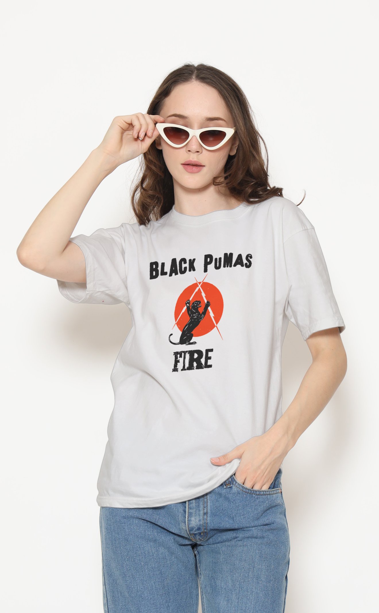 Black Pumas Unisex Beyaz Tişört