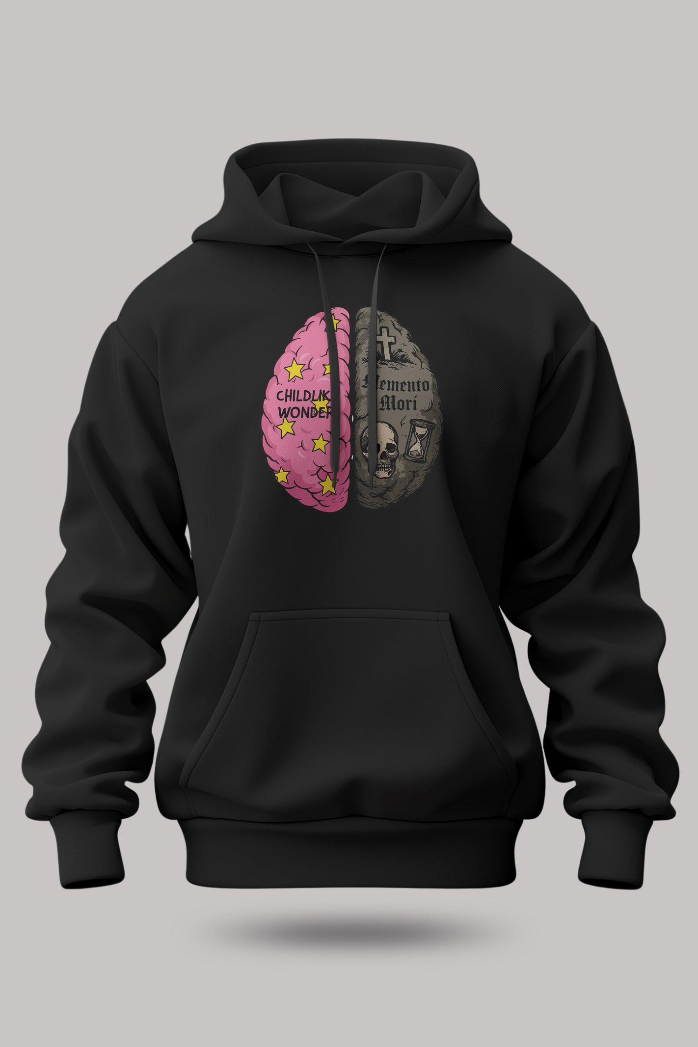 Memento Mori Unisex Siyah Kapüşonlu Sweatshirt