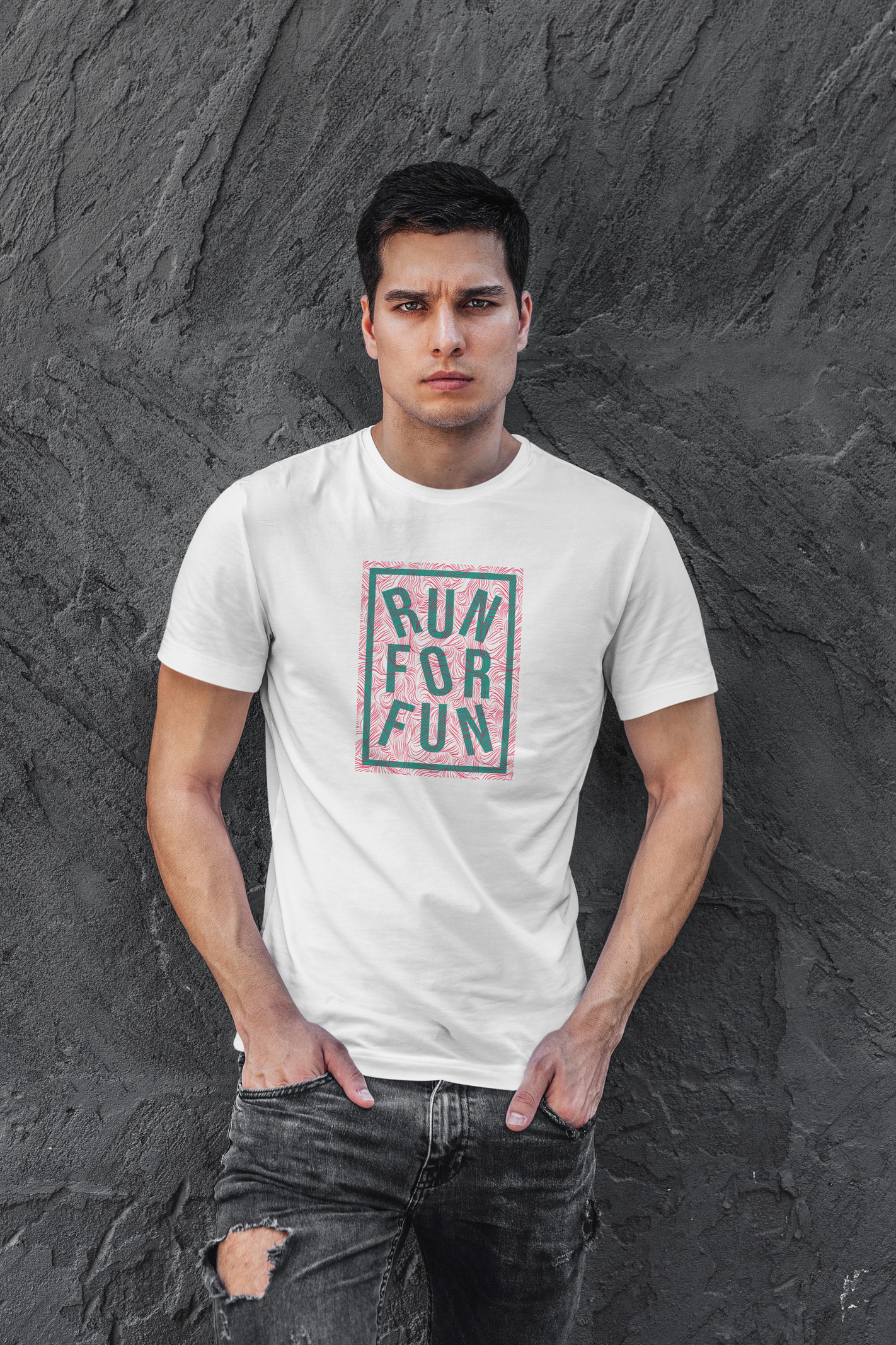 Run for Fun Dijital Baskı Beyaz Unisex Tişört