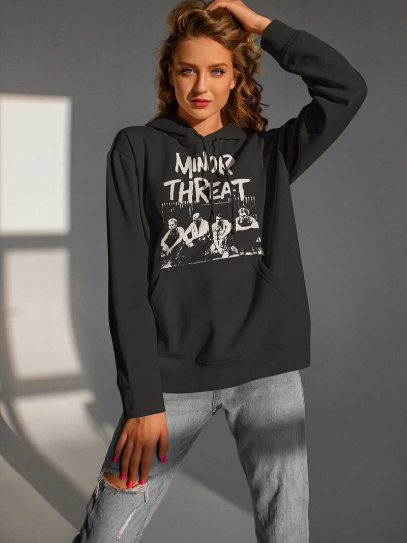 Minor Threat Dijital Baskı Kapüşonlu Unisex Sweatshirt