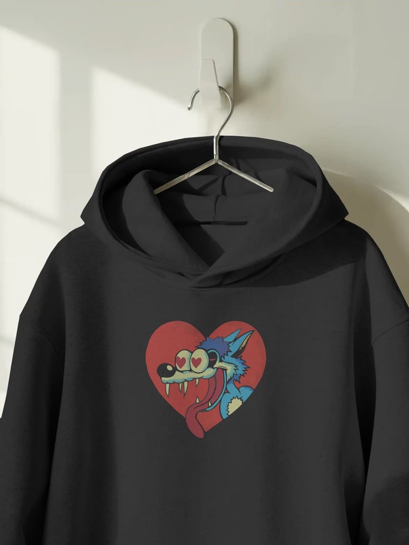 Love Wolf Kapüşonlu Sweatshirt