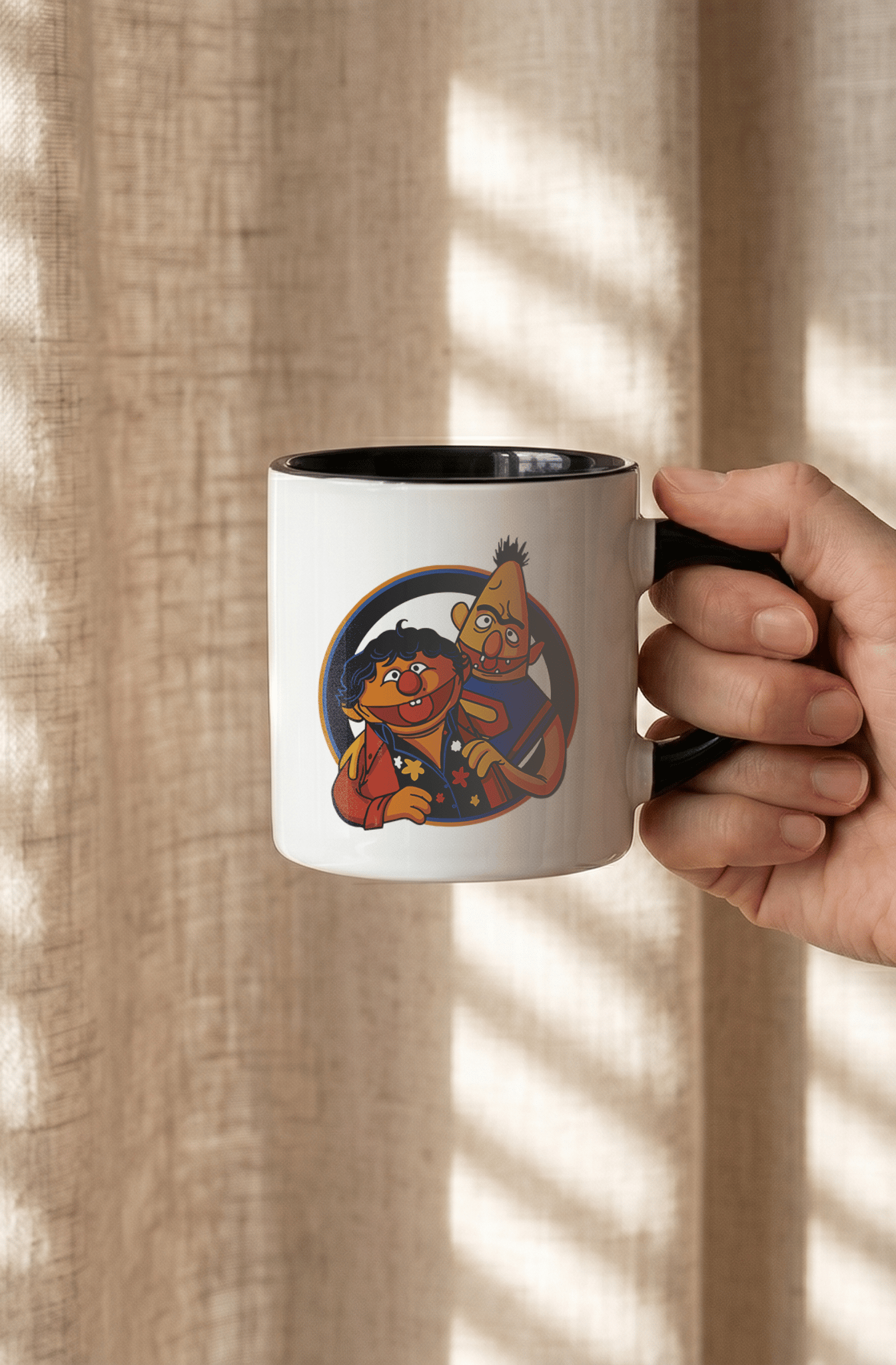 Edi ile Büdü 180 ml Beyaz Siyah Kahve Kupası