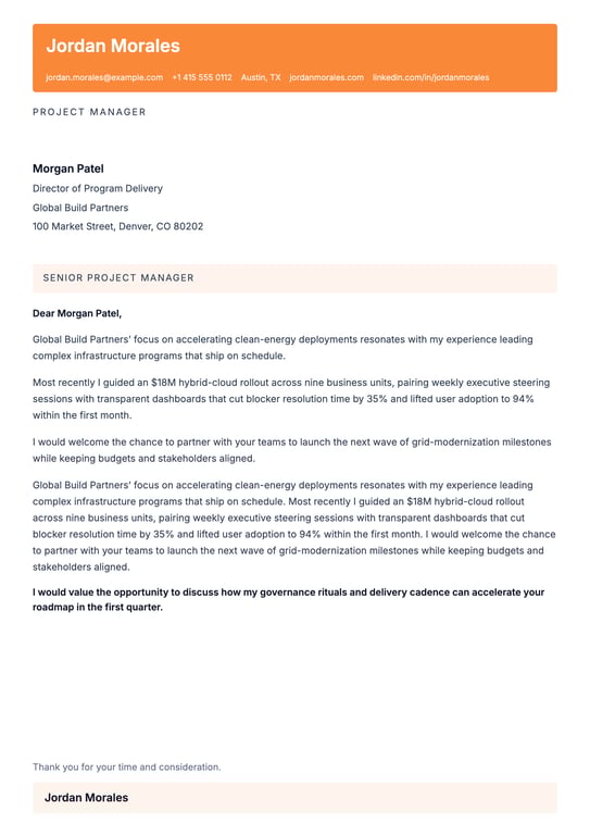 Professional Trust Ribbon Cover Letter preview