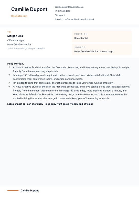 Modern Ledger Cover Letter preview