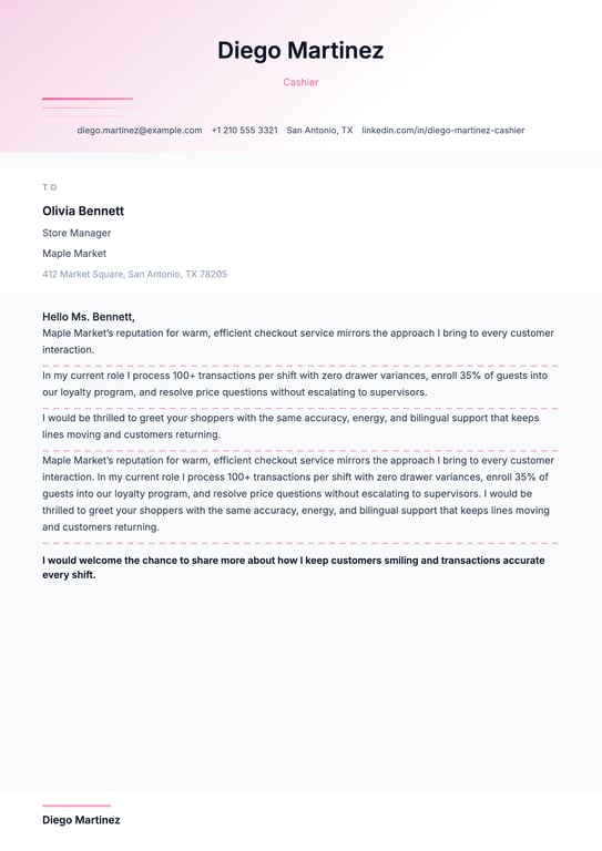 Creative Playful Underline Cover Letter preview