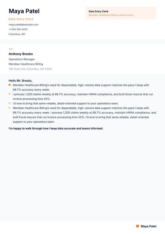 Modern Vector Beam Cover Letter preview