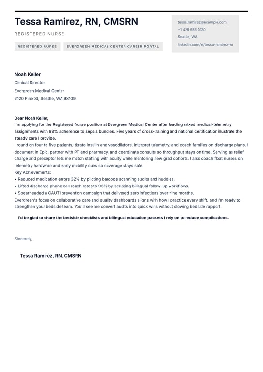 Professional Executive Column Cover Letter preview