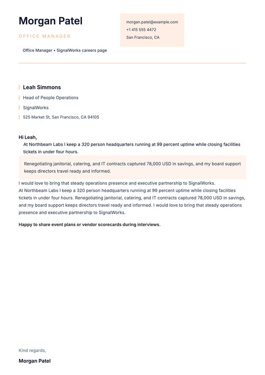 Elegant Marble Note Cover Letter preview