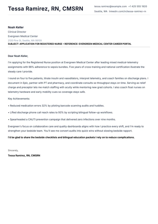 Simple Direct Cover Letter preview