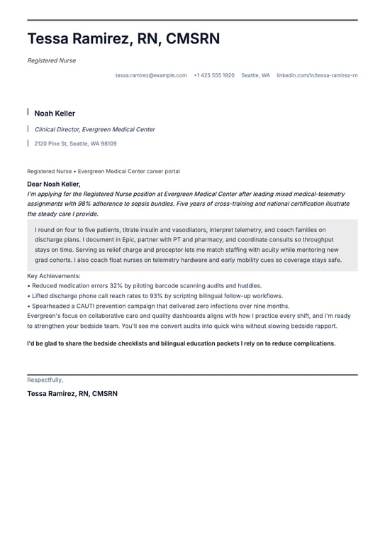 Elegant Script Accent Cover Letter preview