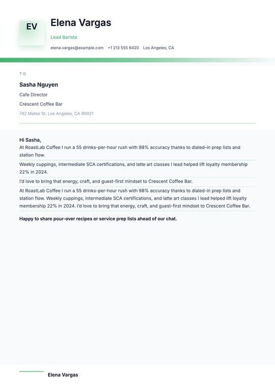 Creative Badge Spotlight Cover Letter preview