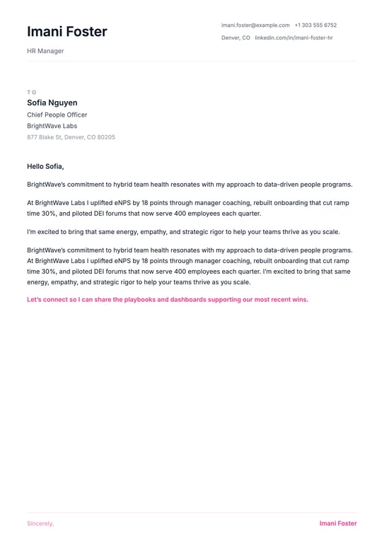 Minimalist Clean Ledger Cover Letter preview