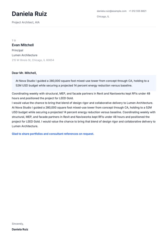 Minimalist Whisper Note Cover Letter preview