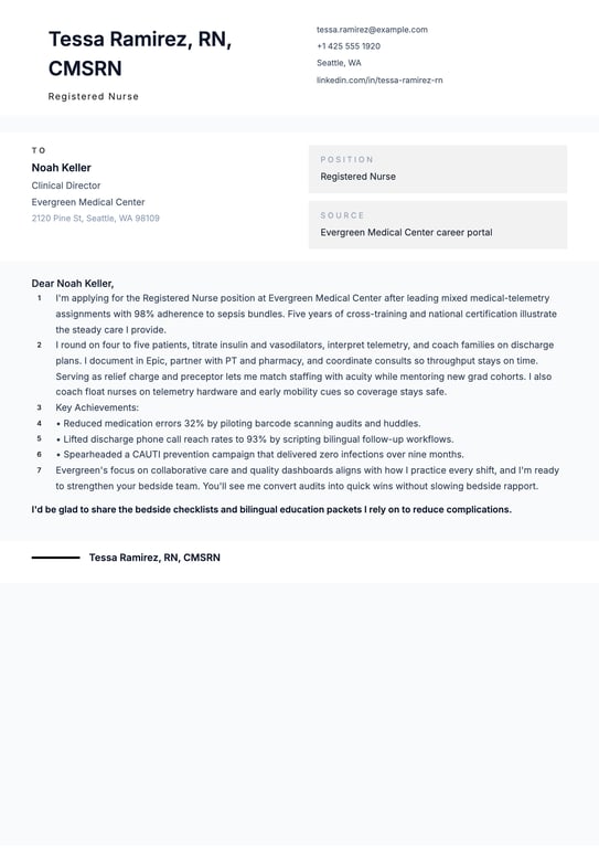 Modern Ledger Cover Letter preview