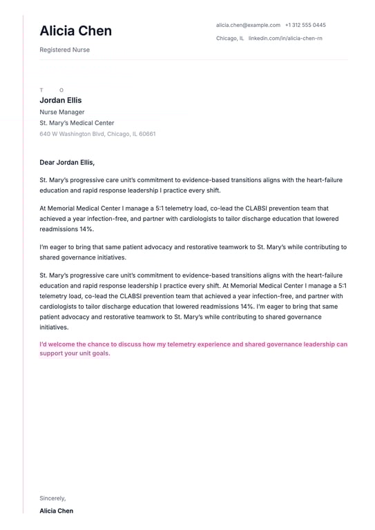 Minimalist Line Cover Letter preview