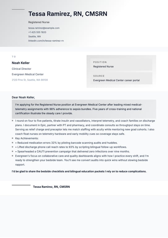 Creative Accent Column Cover Letter preview