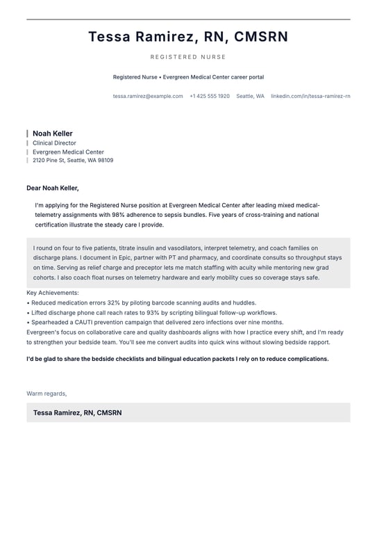 Elegant Luxe Band Cover Letter preview