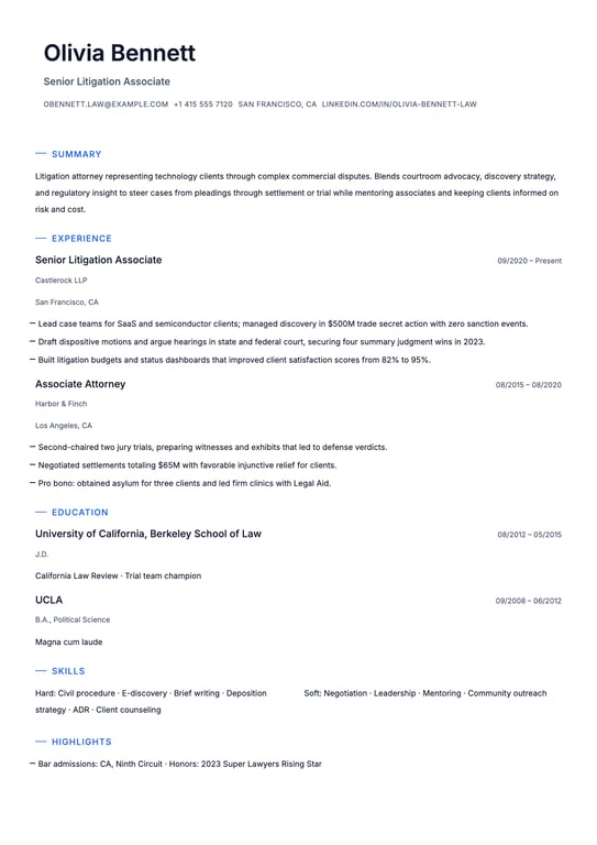 Attorney Resume Example