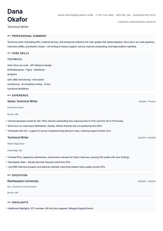 Skill Matrix preview