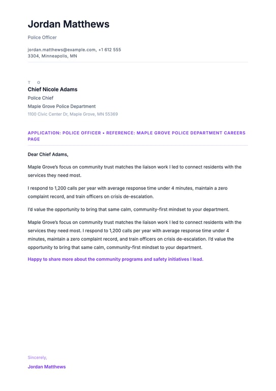 Simple Letter 101 Cover Letter preview