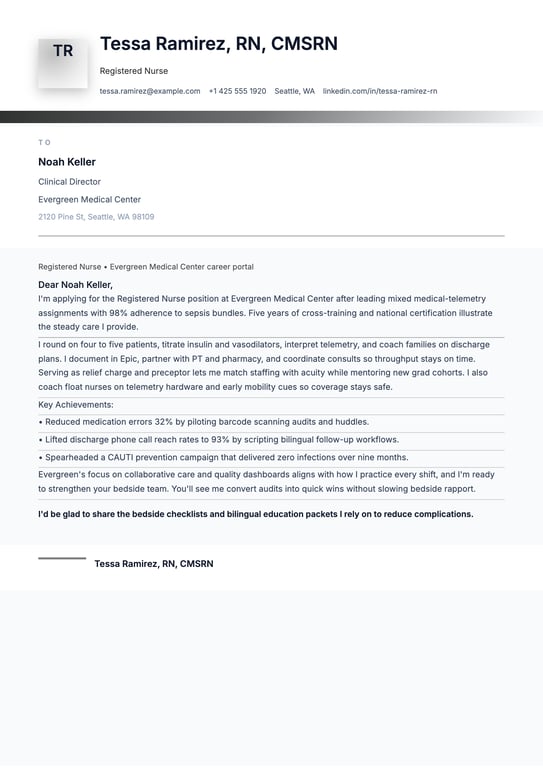 Creative Badge Spotlight Cover Letter preview