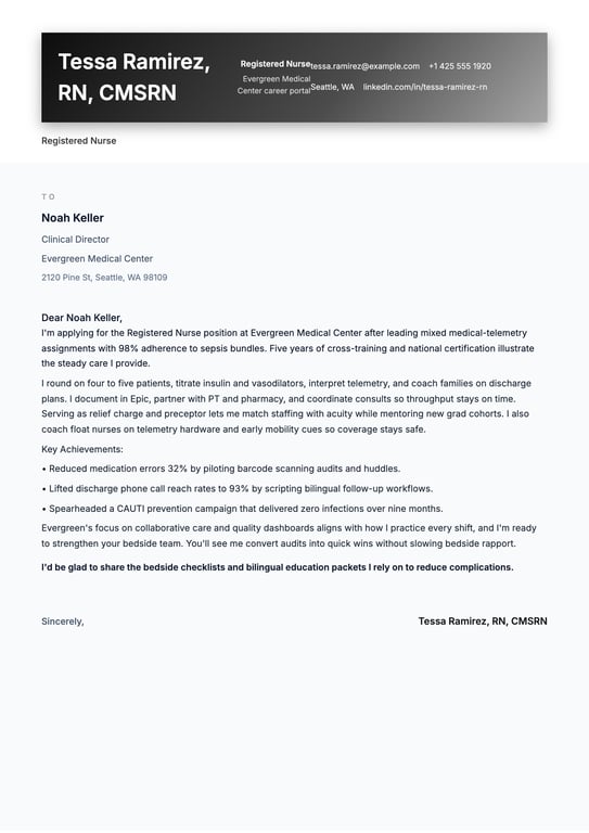 Creative Ribbon Hero Cover Letter preview