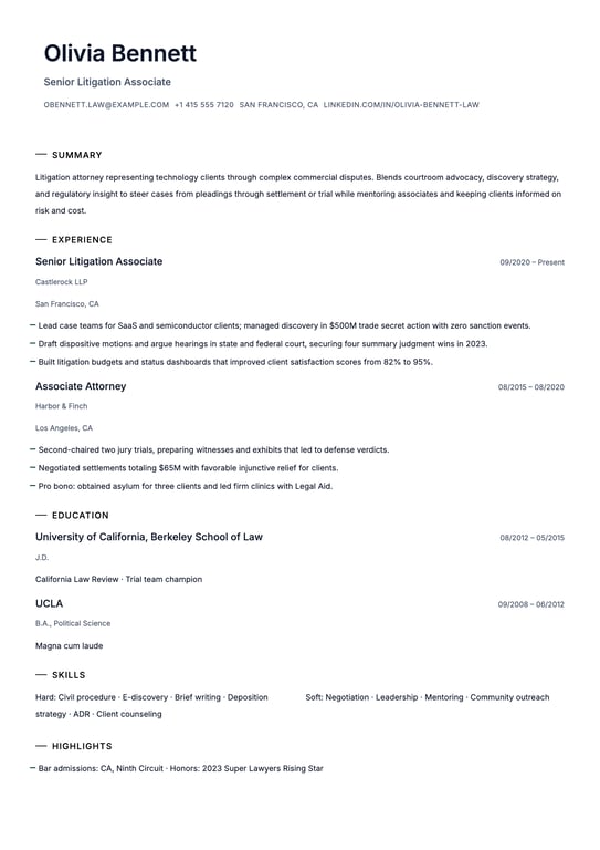 Attorney Resume Example