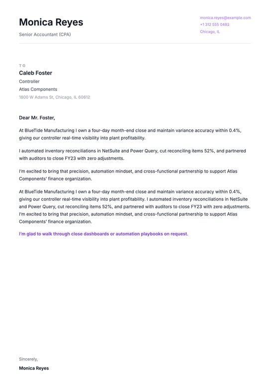 Minimalist Quiet Margin Cover Letter preview