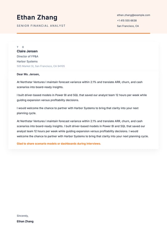 Simple Basic Stack Cover Letter preview