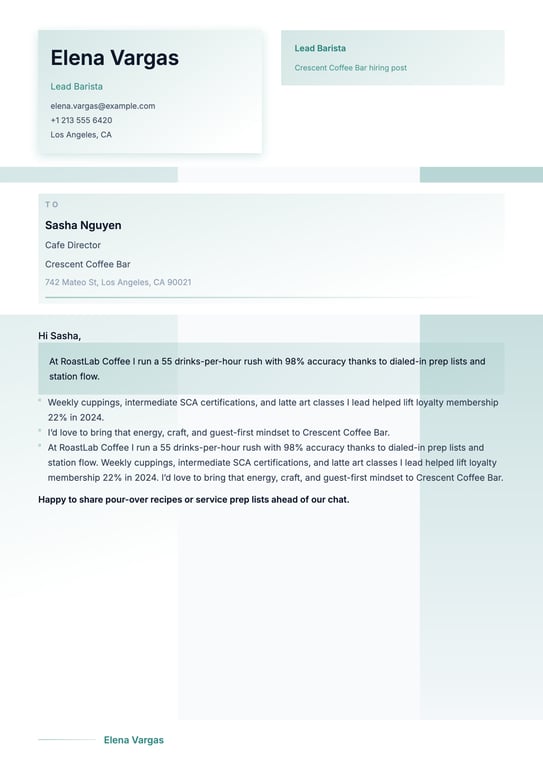 Creative Prism Split Cover Letter preview