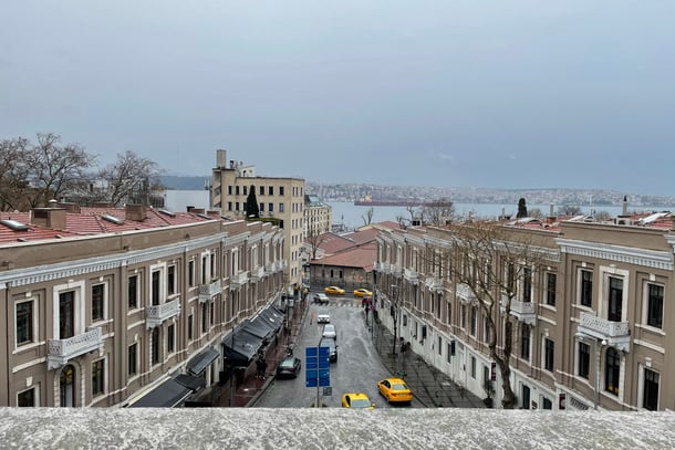 Amazing view of Istanbul from our terrace in the W hotel