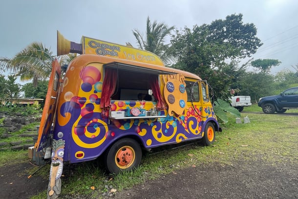 Colorful food truck located in Hawaii