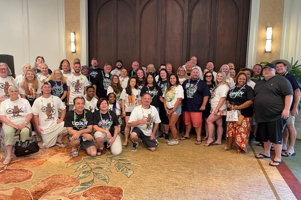 Mark Jacoby and our 60 winners of a 6-day adventure in Honolulu, Hawaii