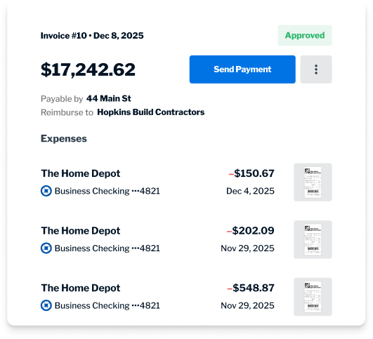 Invoice with classified expenses
