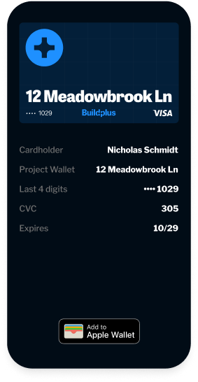 A project card added to Apple Wallet