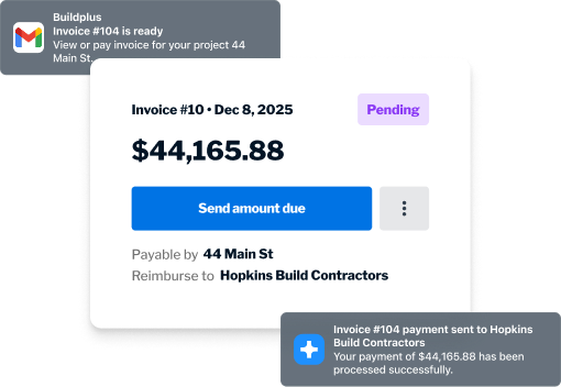 Invoice 109 for $145,000.00 with "Download" button