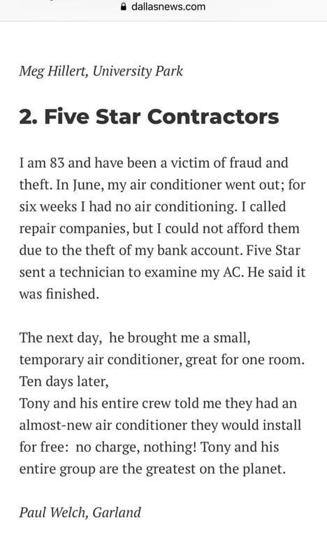 5 Star HVAC Contractors