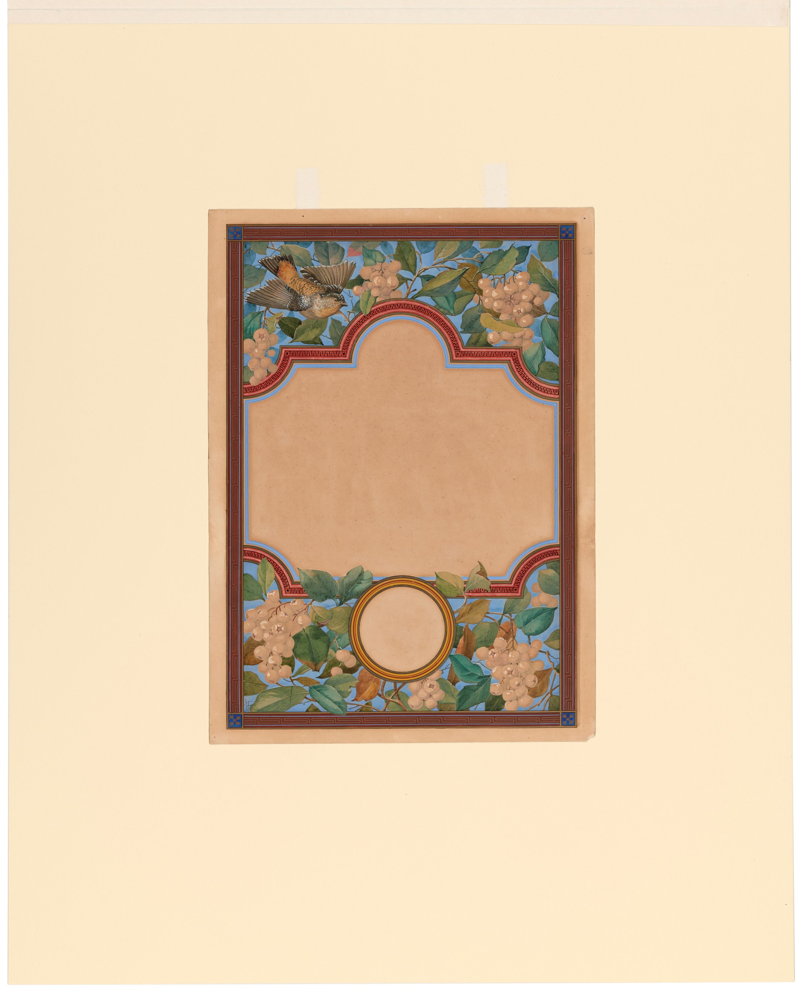 Design for an illuminated address with nature motif