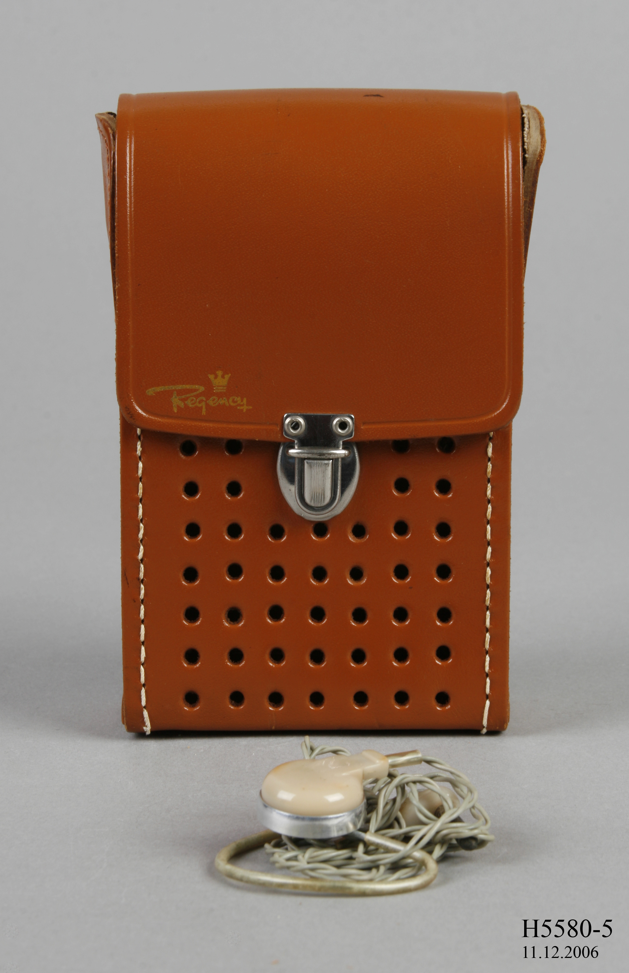 Leather brown case for Regency transistor radio