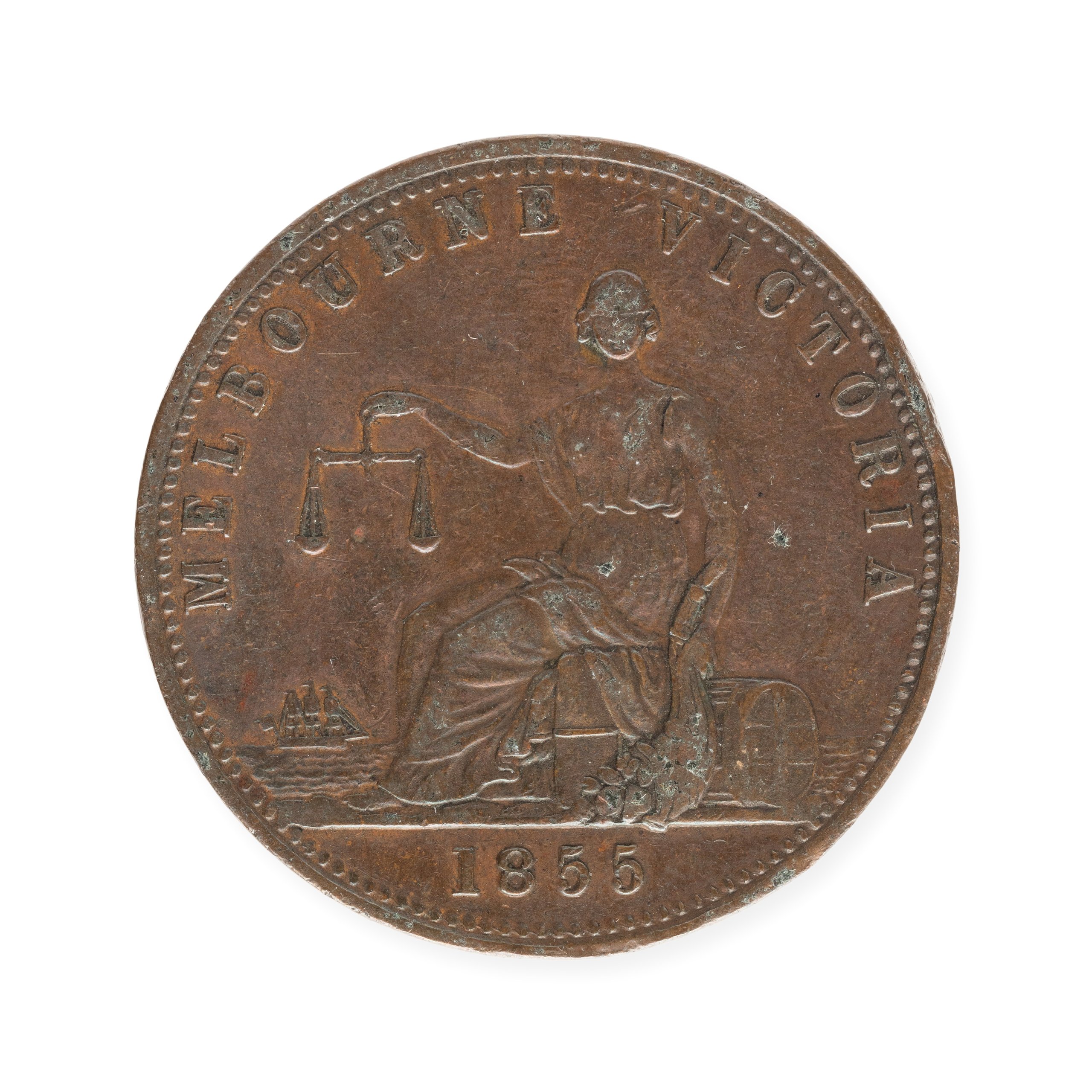 Australia penny token for E. De Carle & Co