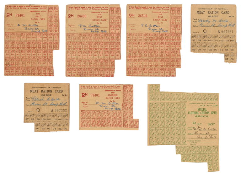 Collection of ration cards