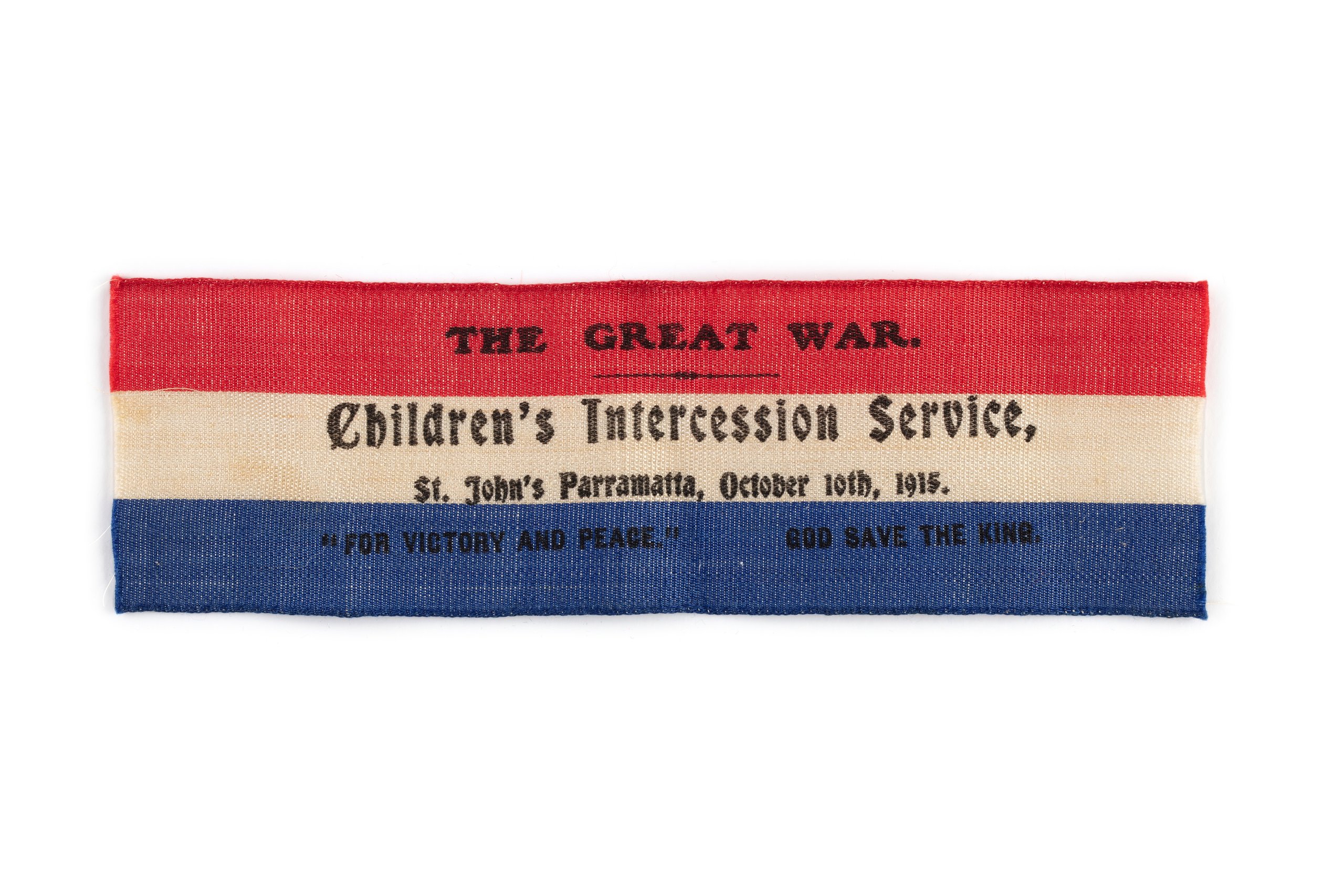 Ribbon commemorating WW I Children's Intercession Service