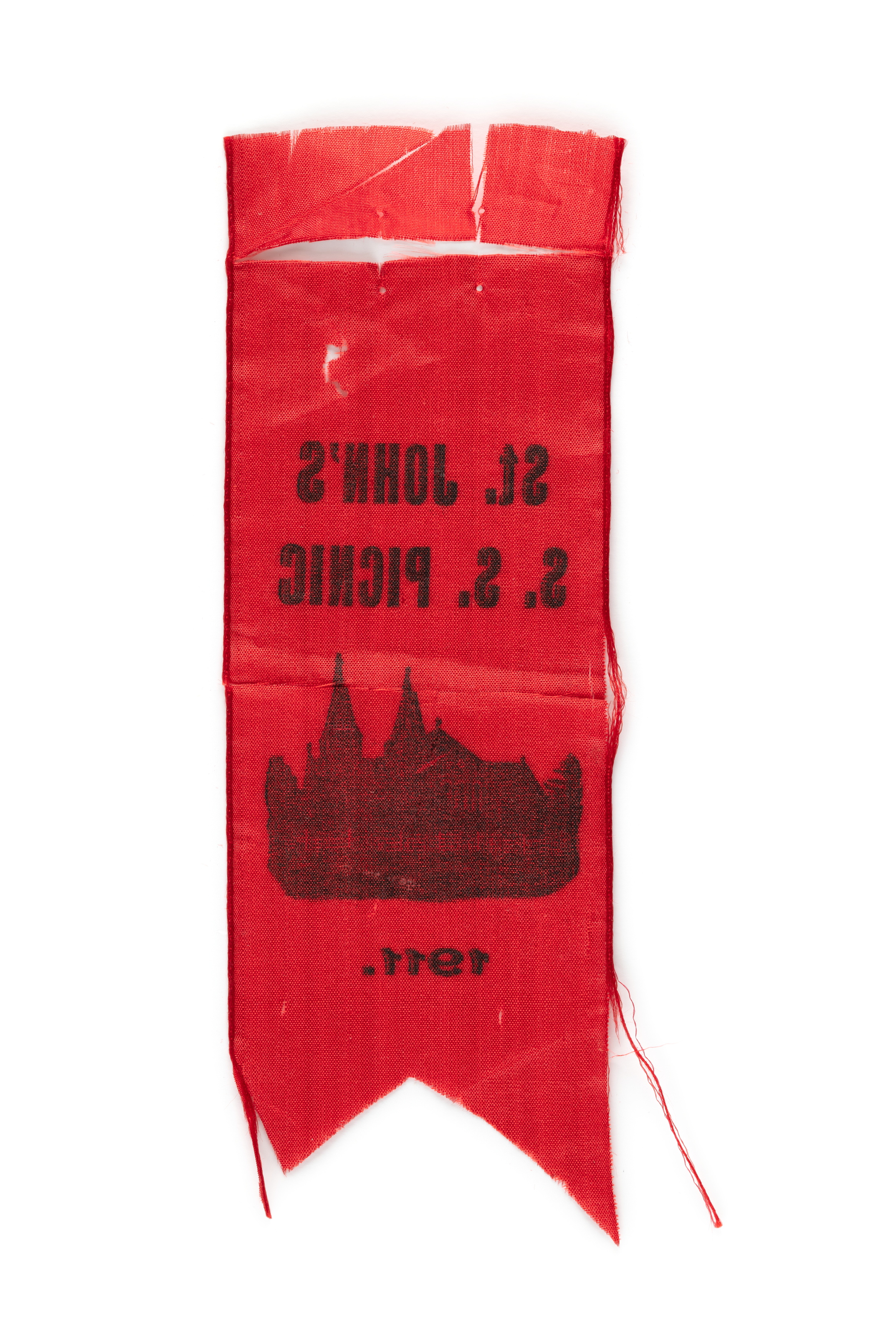 Ribbon commemorating St Johns Sunday School Picnic