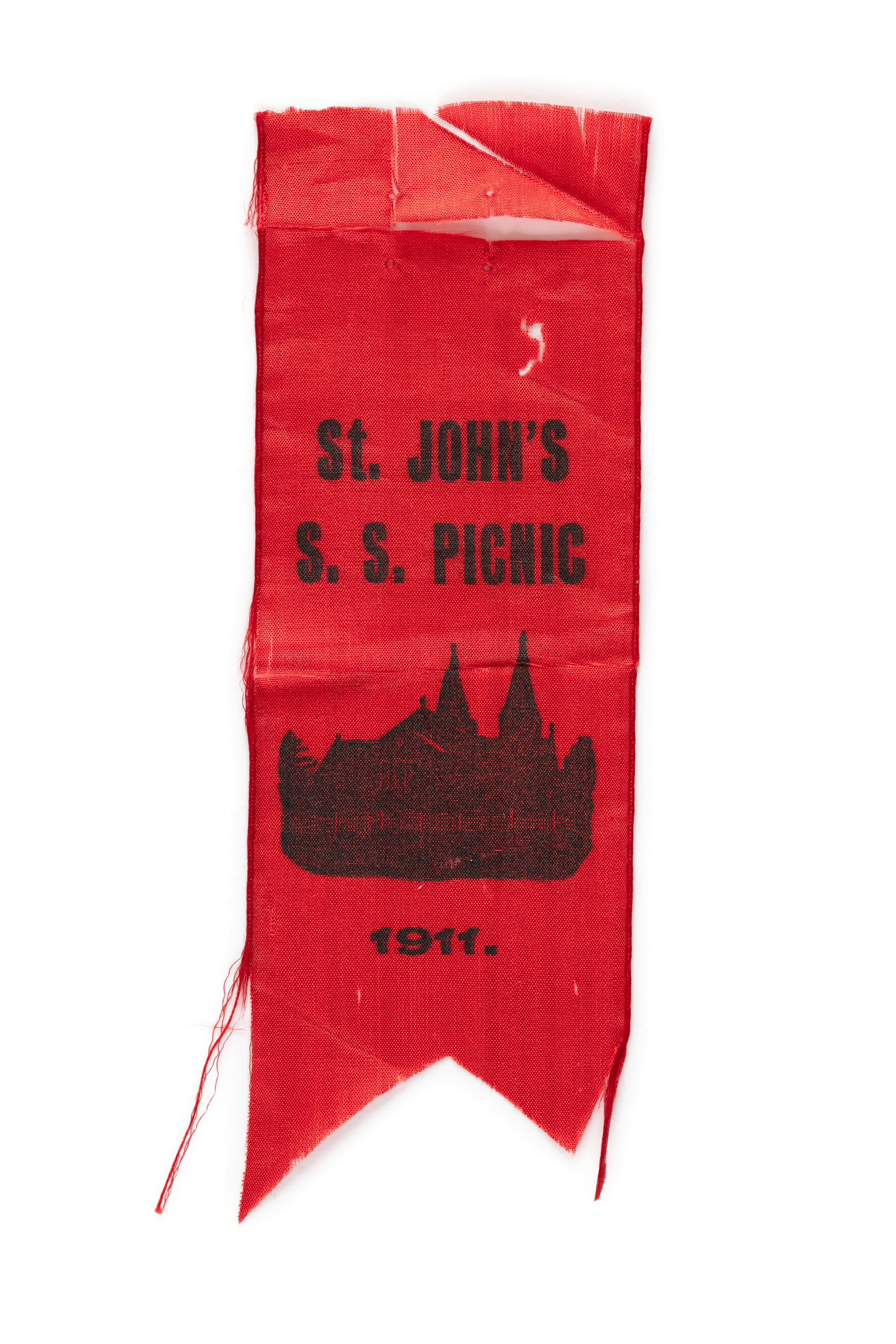 Ribbon commemorating St Johns Sunday School Picnic