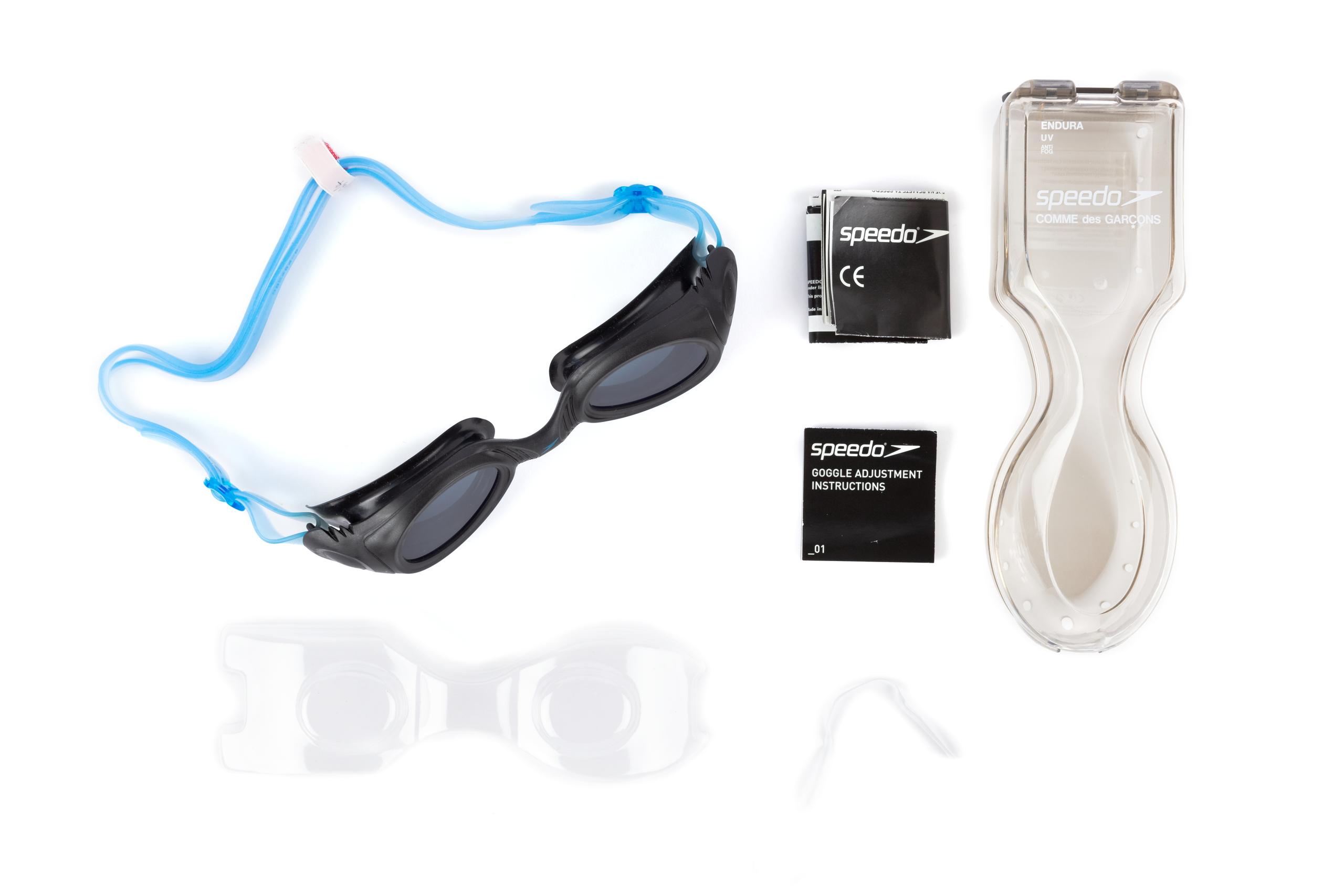 Swimming goggles designed by Rei Kawakubo for Speedo