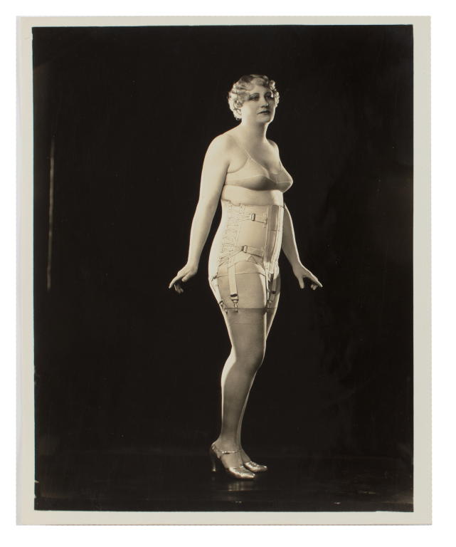Photograph of a model wearing a Berlei girdle and brassiere