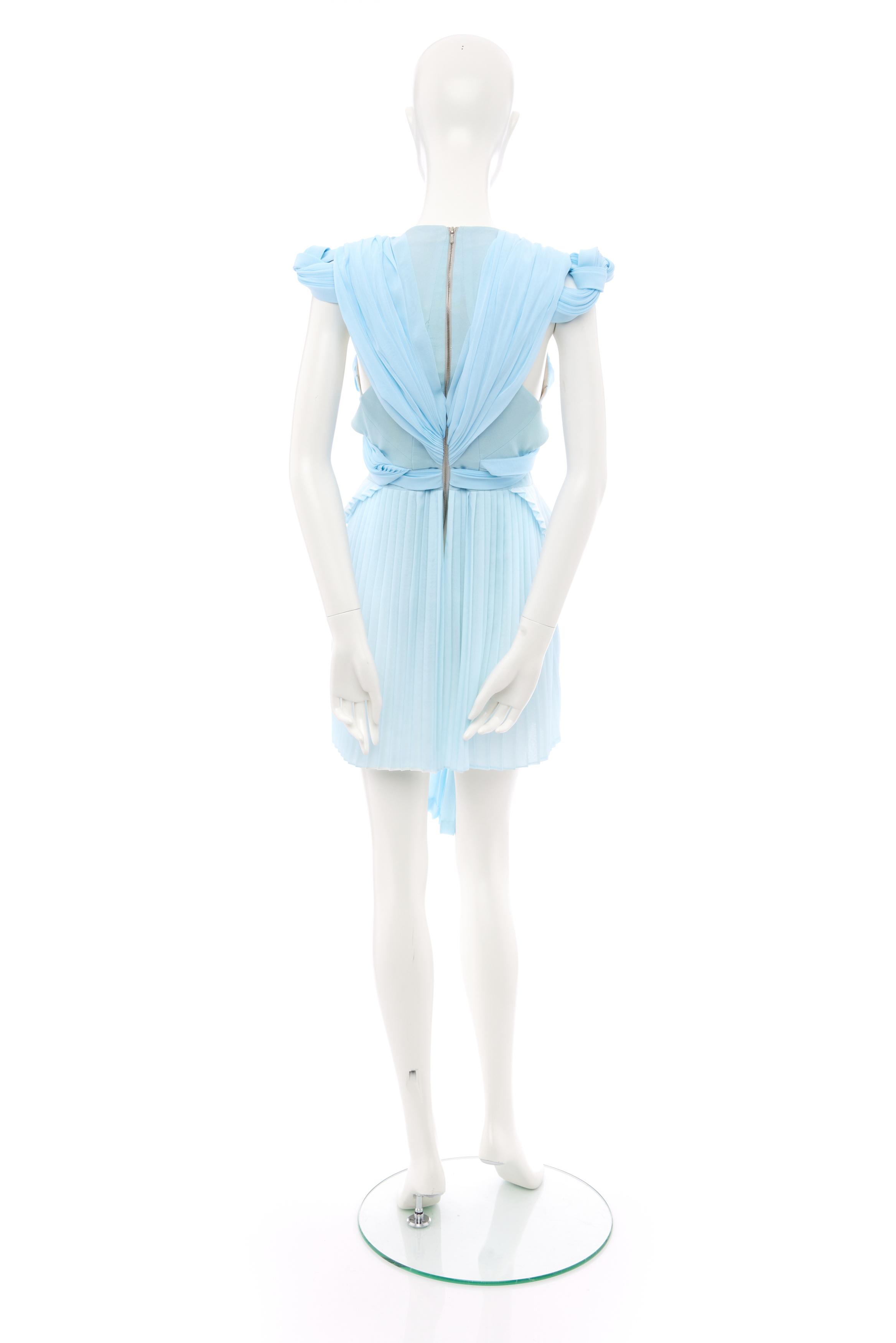 dion lee blue dress Dion Lee Bias Weave Cowl Dress Silk Satin Ultra Blue (For Hire) – EKOLUV main image 0