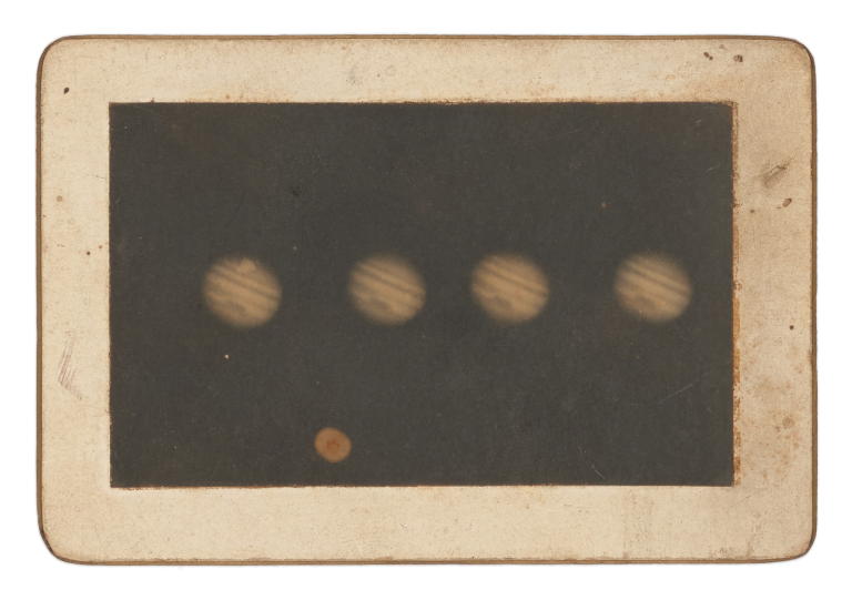 Photograph of four images of Jupiter